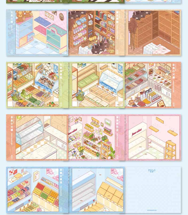 Shelf Storage Book 3D Scene Stickers DIY Stickers(M)