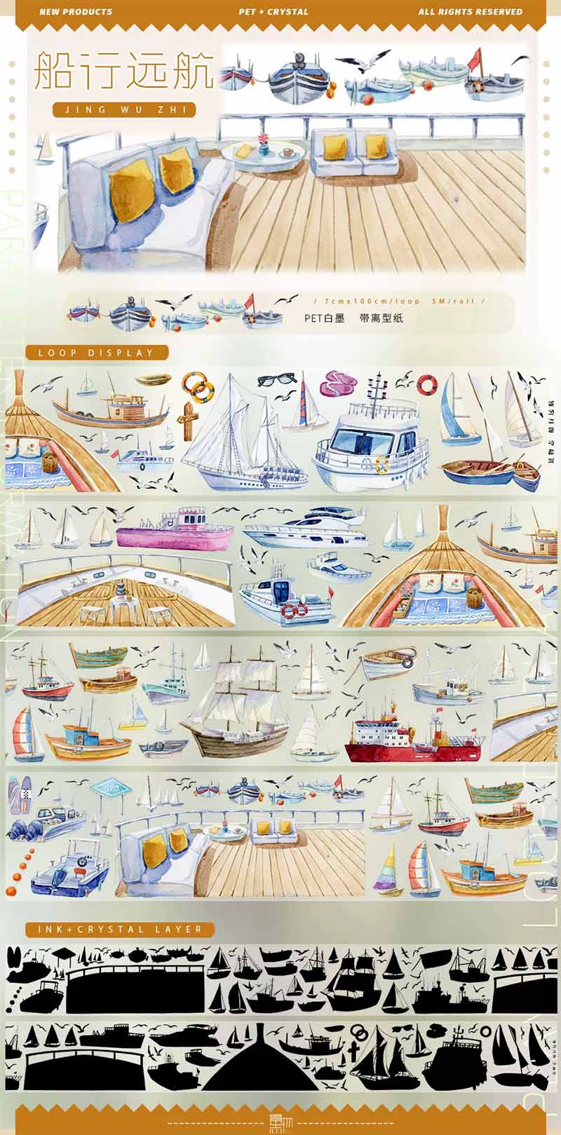 Street Sea View Pedestrian DIY Journal Sticker Tape