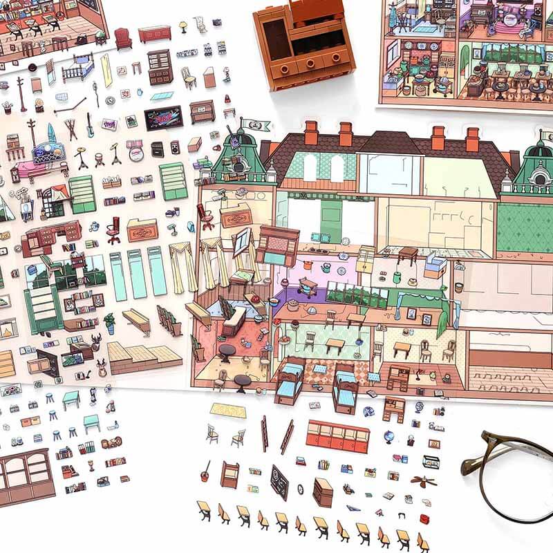 Creative Campus DIY 3D Sticker 2 Cute Miniature Scenes(L)