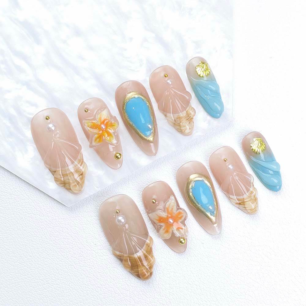 Beauty Art Garden Press On Nails Seashell Mirage 182