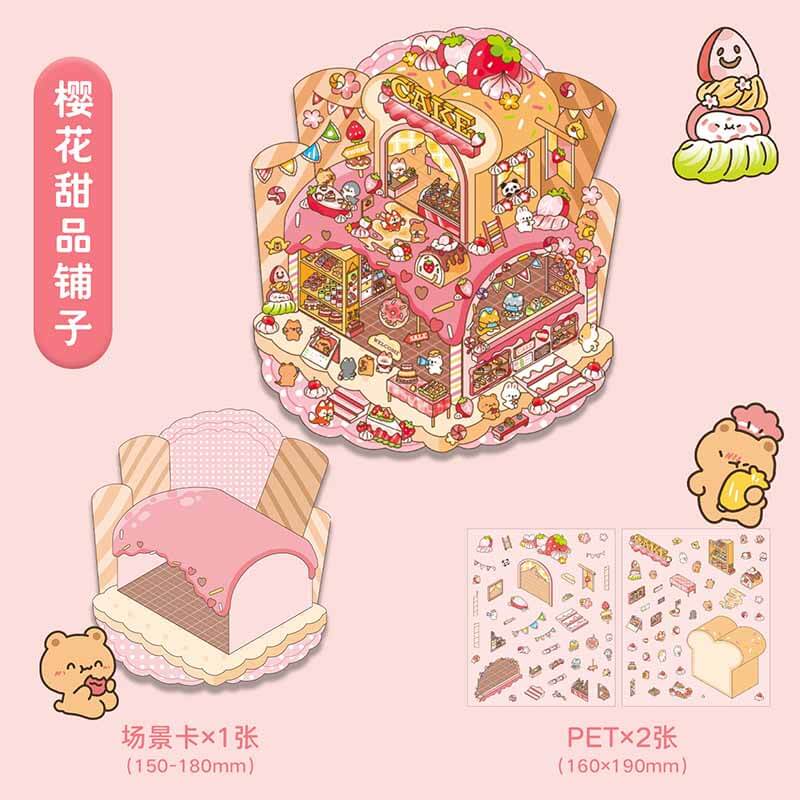 Flavors of Summer DIY 3D Scene Stickers 4 Cute Miniature Scenes