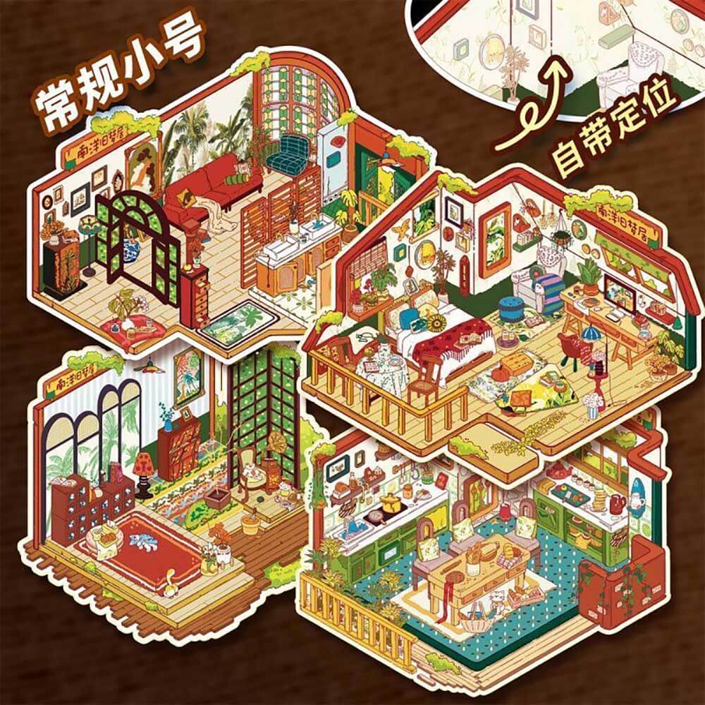 Artistic Persian Abode DIY 3D Scene Stickers 5 Cute Miniature Scenes