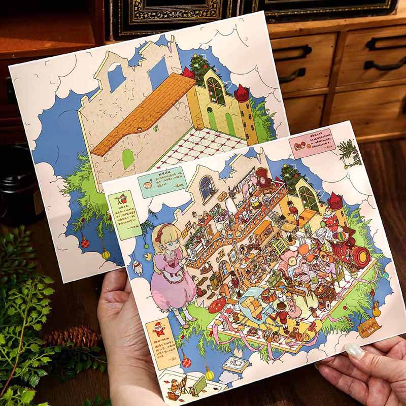 Hidden Trails DIY 3D Scene Stickers With Guide Lines(XL)