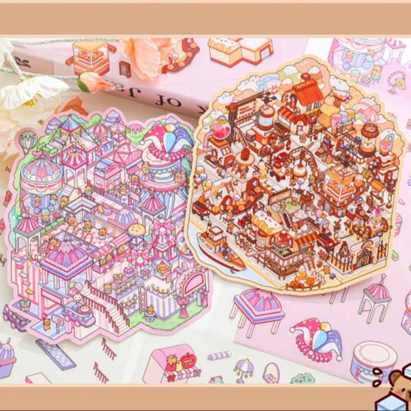 Enchanted Enterprises DIY 3D Scene Stickers 3 Cute Miniature Scenes
