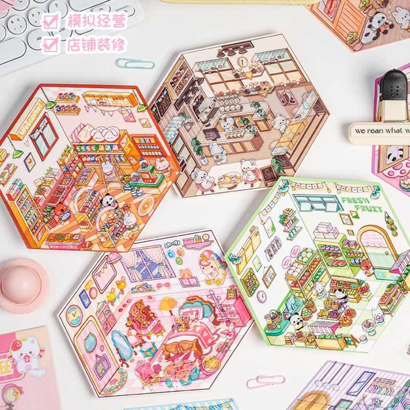 Little Cottage DIY 3D Scene Stickers 4 Lovely Miniature Scenes