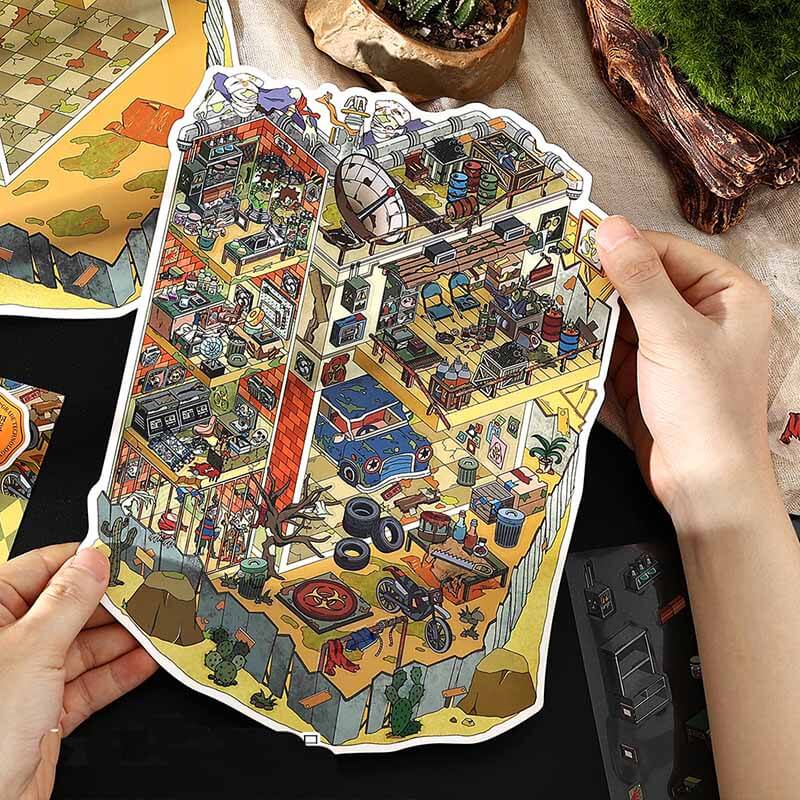 Haunting Lab Files DIY 3D Scene Stickers 4 Cute Miniature Scenes(L)