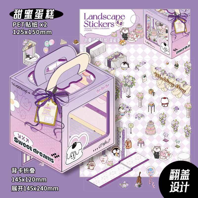 Moments & Moods DIY 3D Scene Stickers 4 Cute Miniature Scene(S)