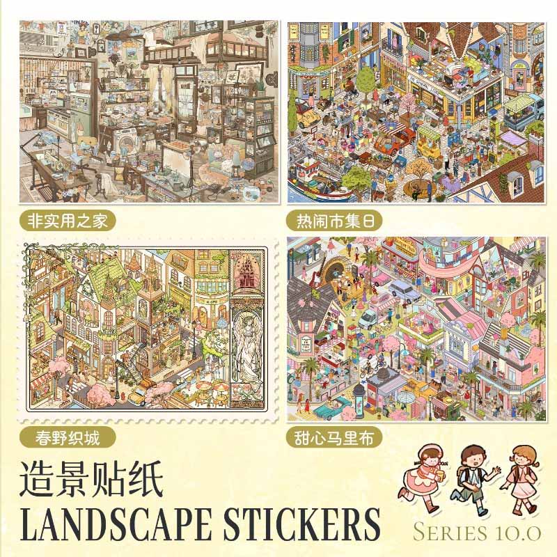 Fun Daily DIY 3D Scene Stickers With Guide Lines(XXL)