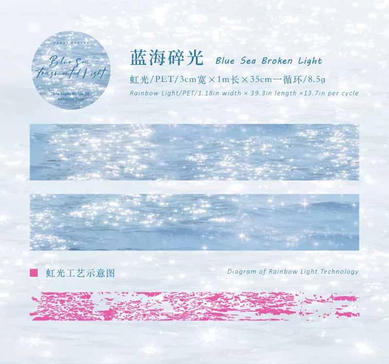 Starlight Waves PET Journal Collage Sticker