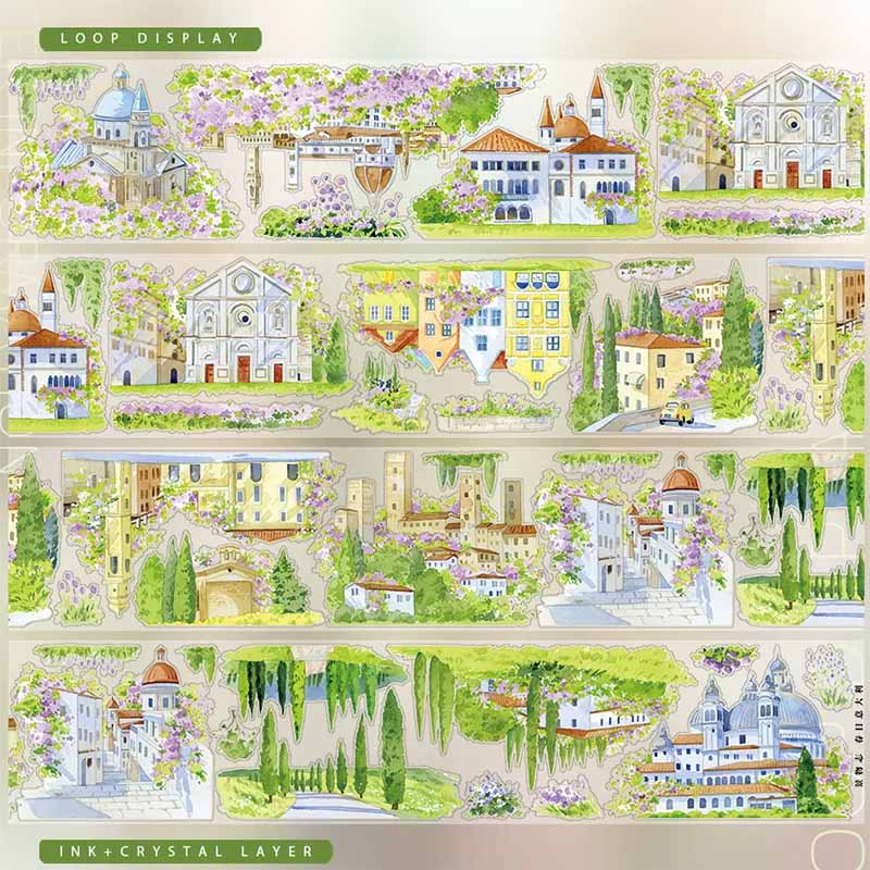 European Charm PET Journal Collage Sticker