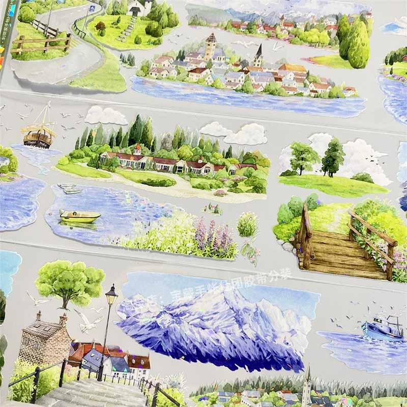 Strolling in New Zealand PET Journal Collage Sticker