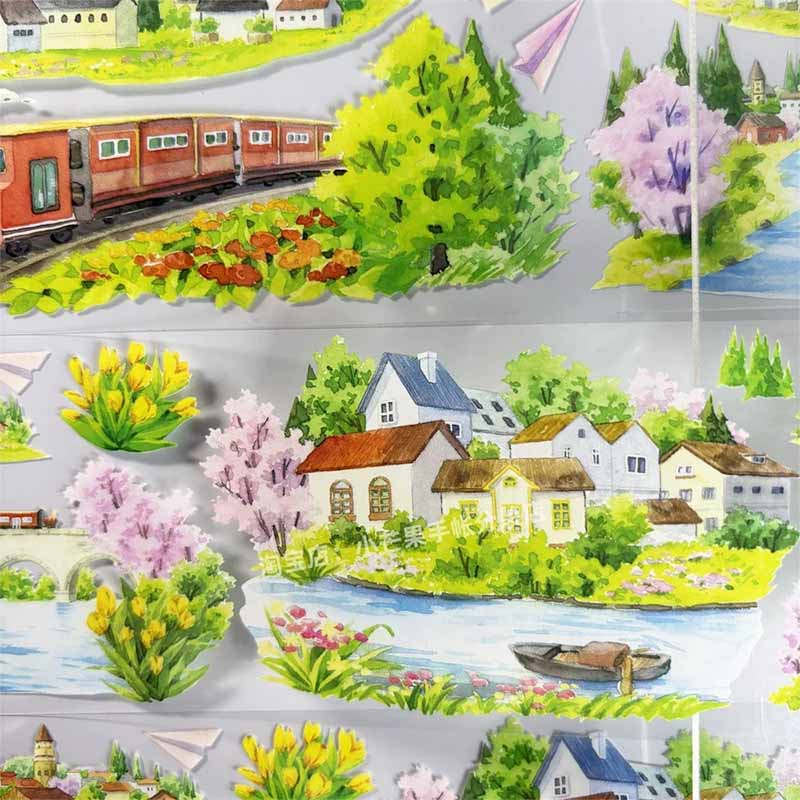 European Town PET Journal Collage Sticker
