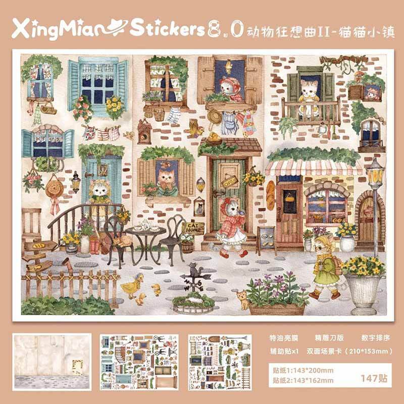 Animal Rhapsody DIY 3D Scene Stickers With Guide Lines(M)