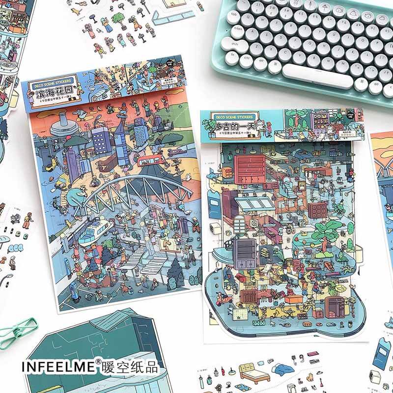 Coastal Diary DIY 3D Scene Stickers 2 Cute Scenes(L)