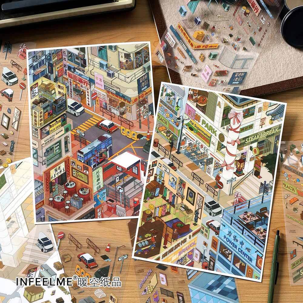 Harbor Memories DIY 3D Scene Stickers 2 Cute Scenes(L)