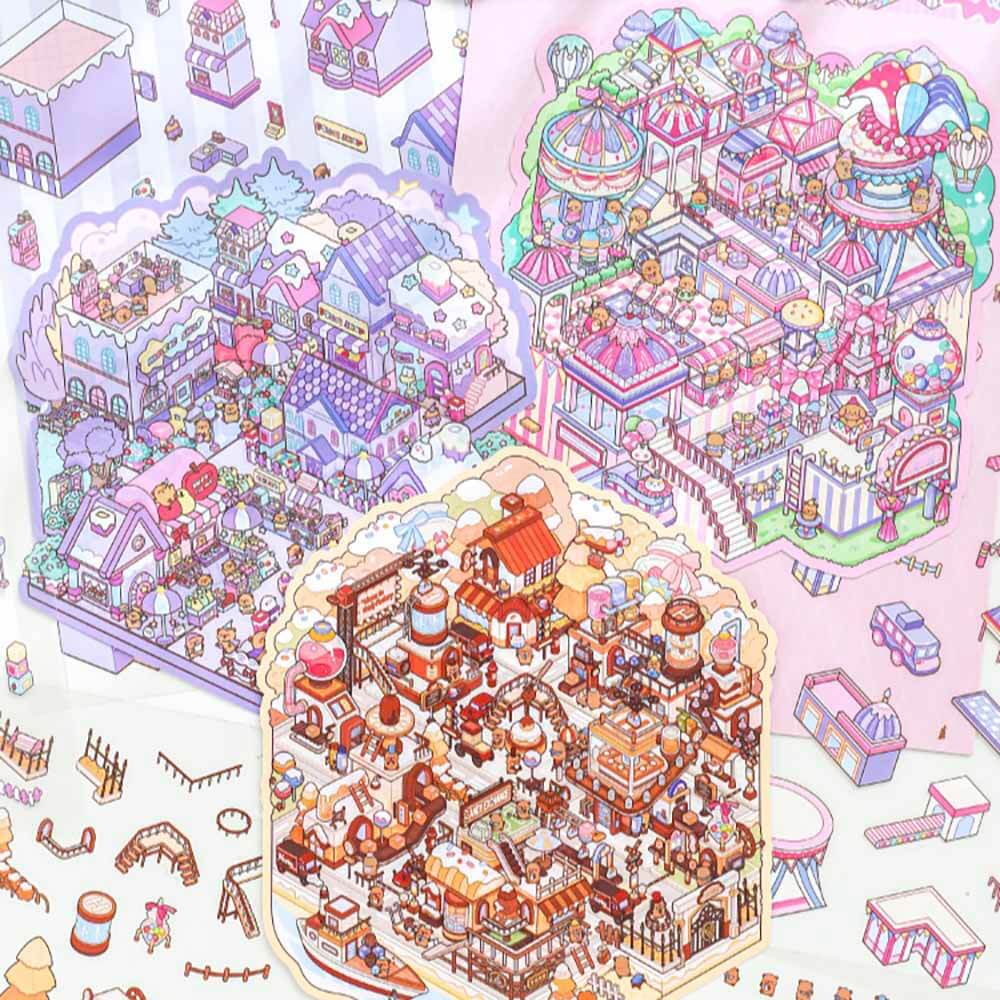 Enchanted Enterprises DIY 3D Scene Stickers 3 Cute Miniature Scenes