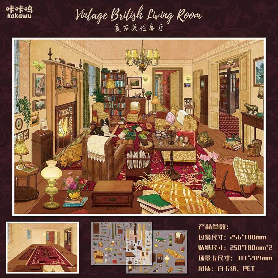 Retro Corner DIY 3D Scene Stickers 2 Cute Scenes(L)