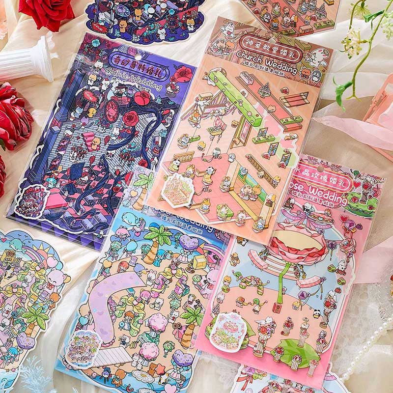Eternal Vows DIY 3D Scene Stickers 4 Cute Miniature Scenes