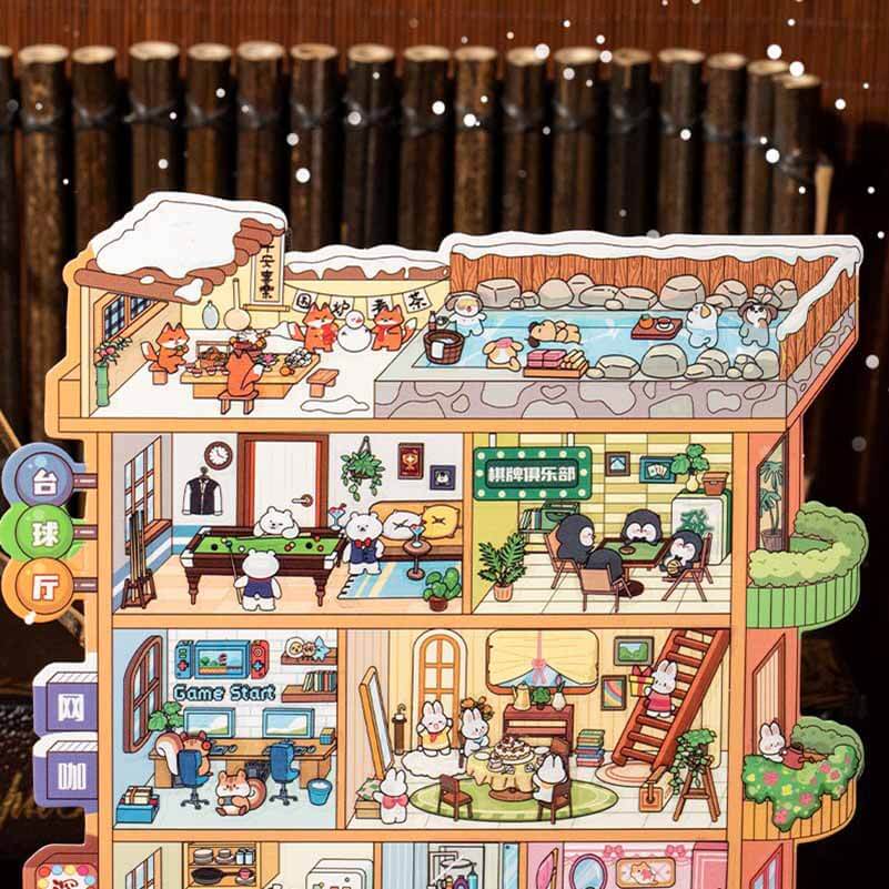 Apartment Theme DIY 3D Scene Stickers - 2 Cute Miniature Scenes