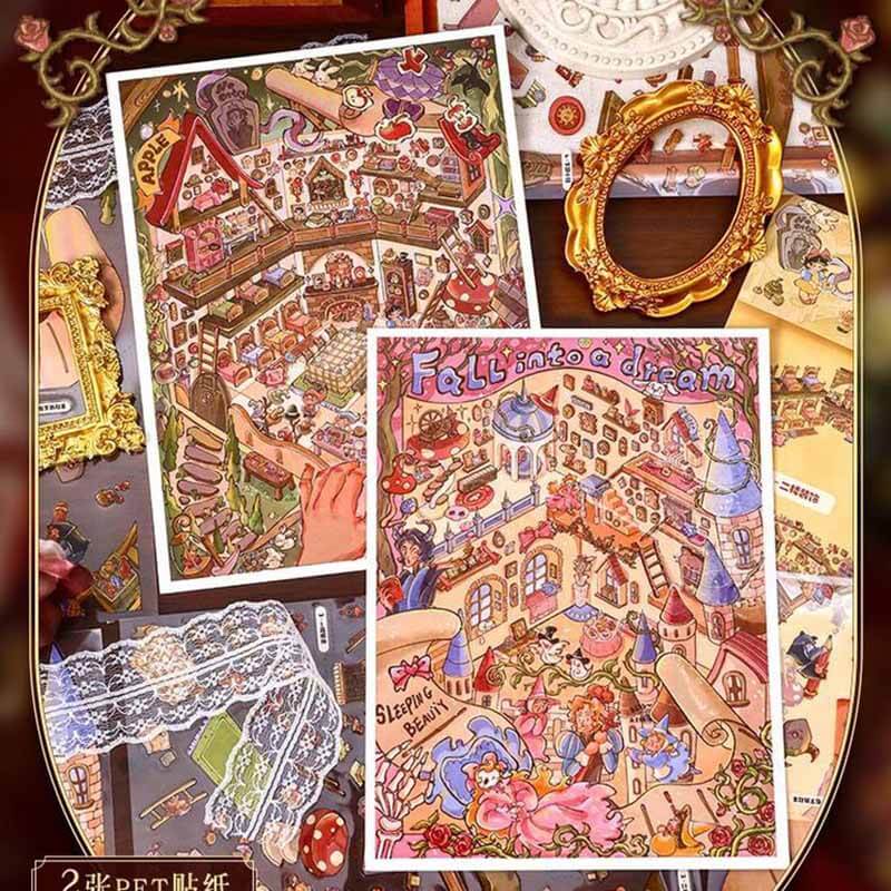 Fairytale Icons DIY 3D Scene Stickers 2 Cute Miniature Scenes(L)