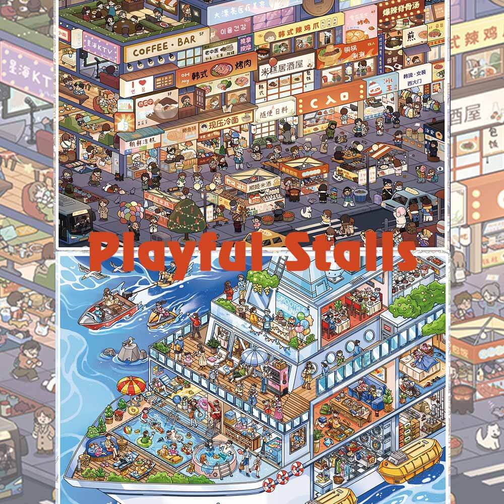 Playful Stalls DIY 3D Scene Stickers 2 Cute Miniature Scenes(XL)