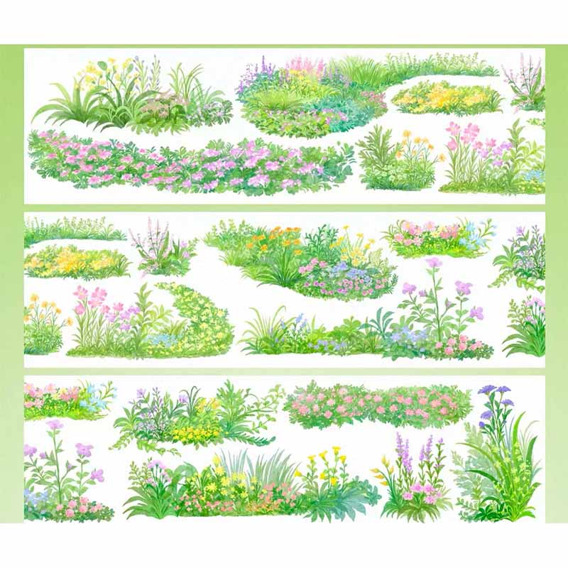 Fragrant grass path PET Journaling Scene Tape