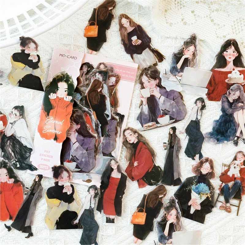 Moyu Happy Girls Diary Collage Sticker Pack