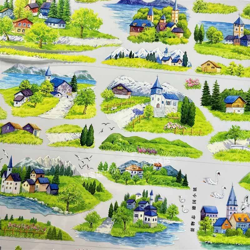 German Town PET Journal Collage Sticker