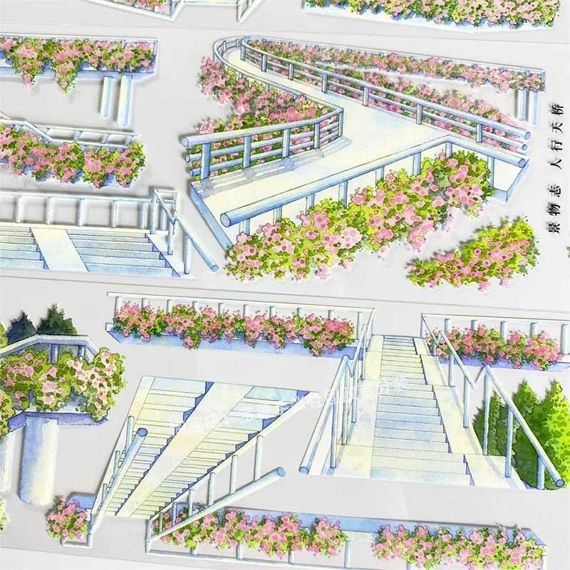 Pedestrian Bridge PET Journaling Scene Tape