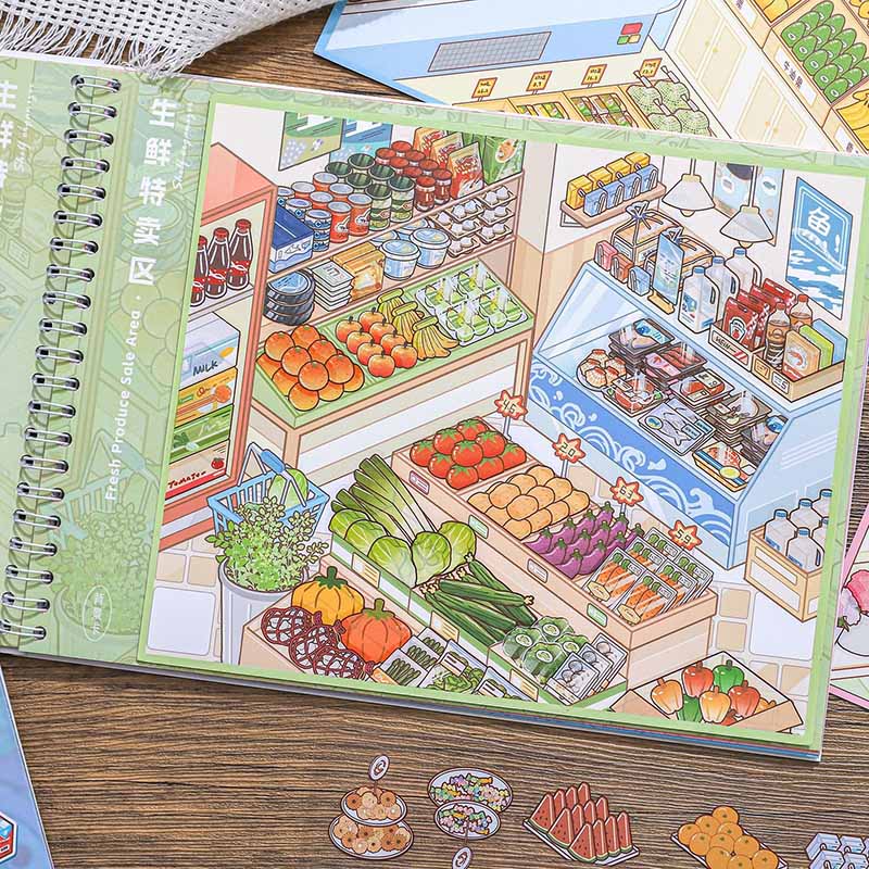 Shelf Storage Book 3D Scene Stickers DIY Stickers(M)