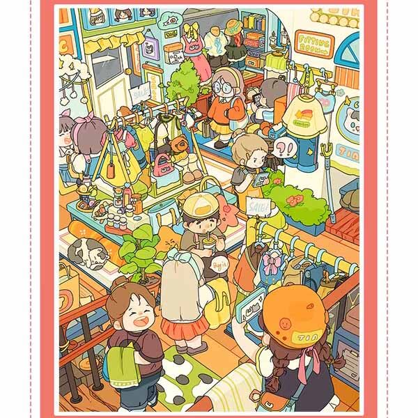 Artisan Street DIY 3D Scene Stickers 4 Cute Scenes(L)