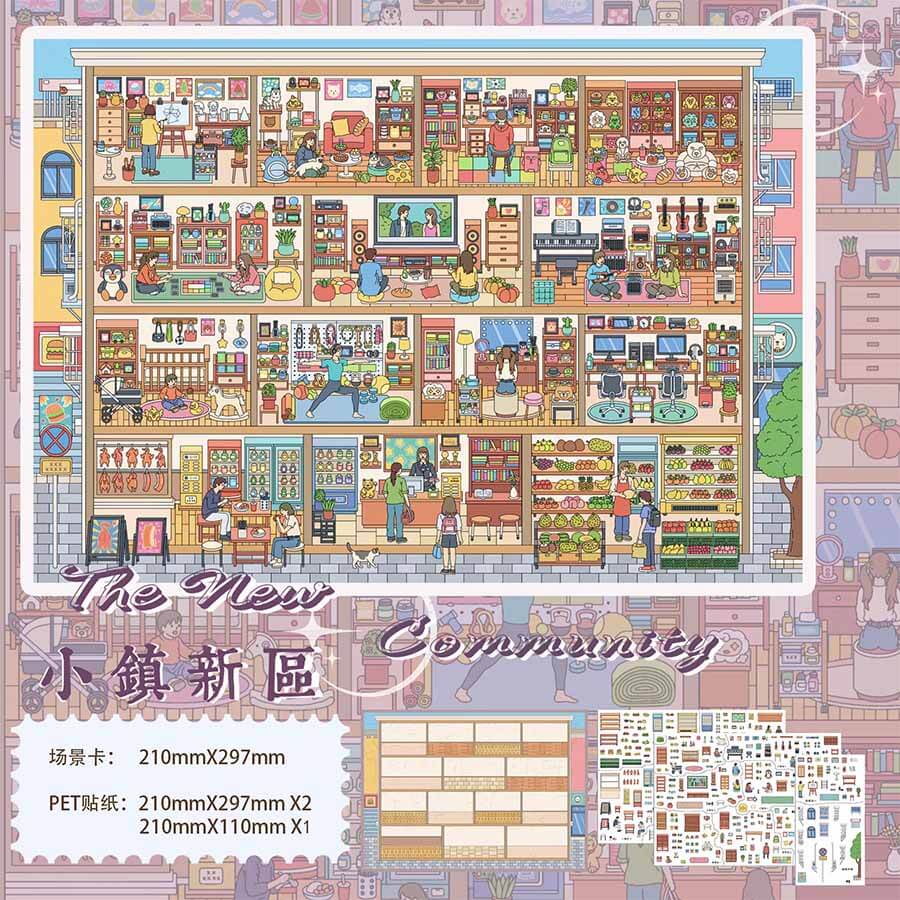 Twin Town Views DIY 3D Scene Stickers 2 Cute Scenes(L)