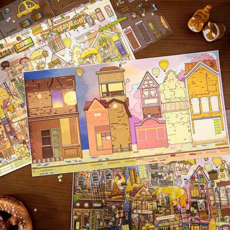 Tail Town DIY 3D Scene Stickers 2 Cute Scenes(XL)