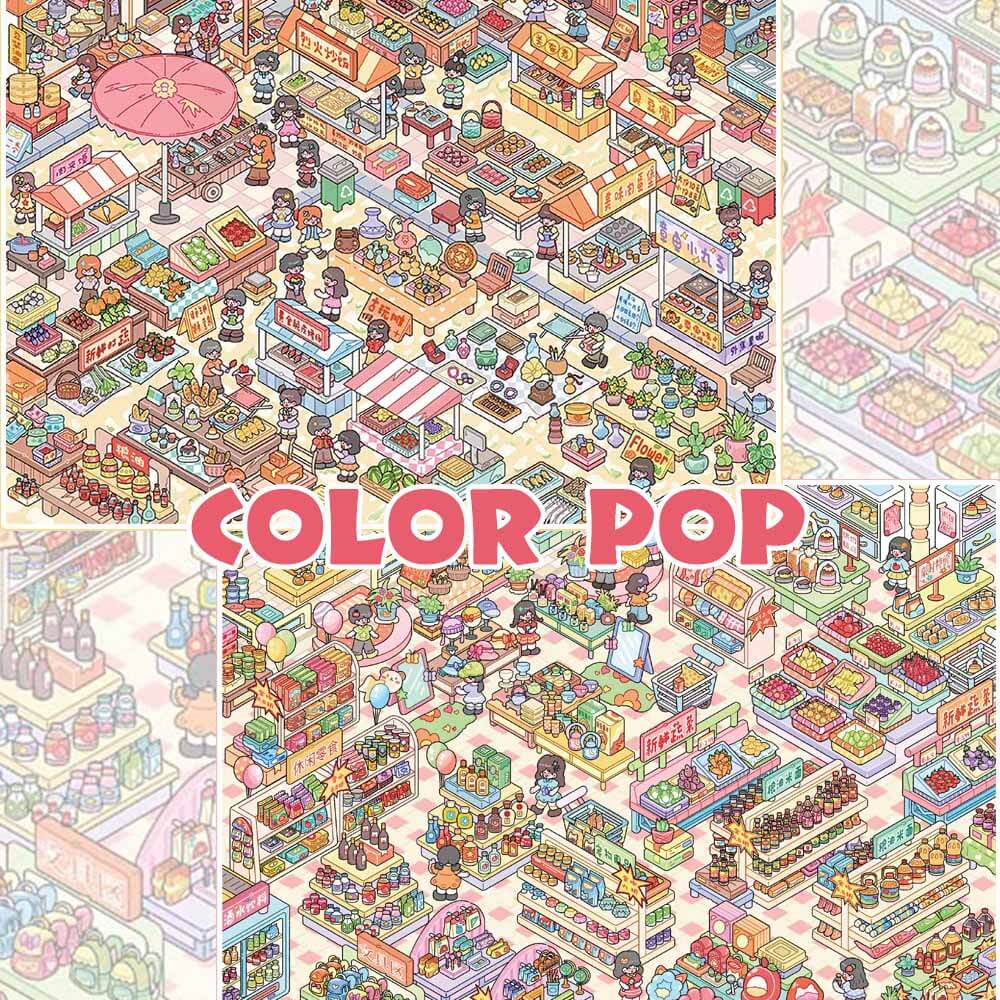 Color Pop DIY 3D Scene Stickers 2 Cute Scenes(xL)
