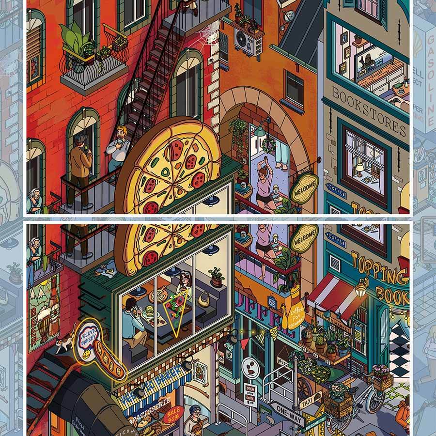 Old Dream Lane DIY 3D Scene Stickers 3 Cute Scenes(L)