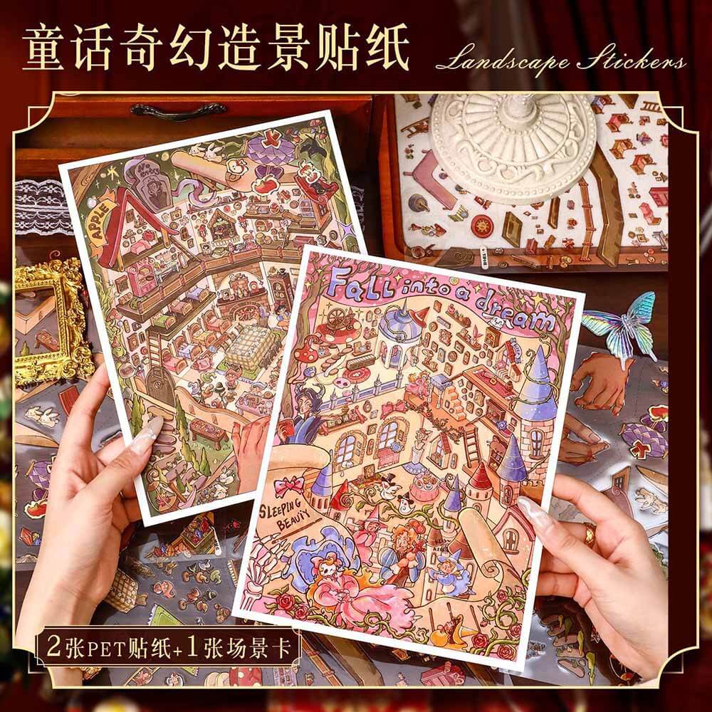 Fairytale Icons DIY 3D Scene Stickers 2 Cute Miniature Scenes(L)