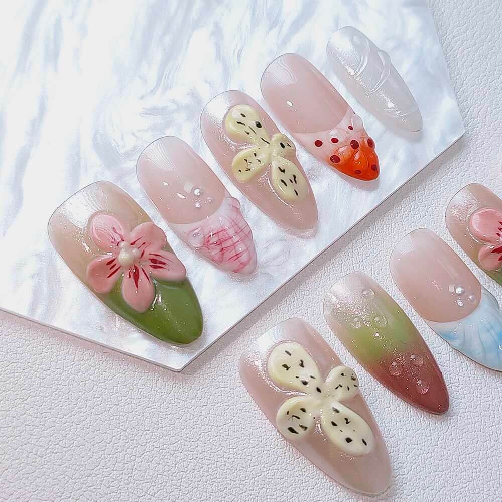 Beauty Art Garden Press On Nails Hibiscus Pop 133