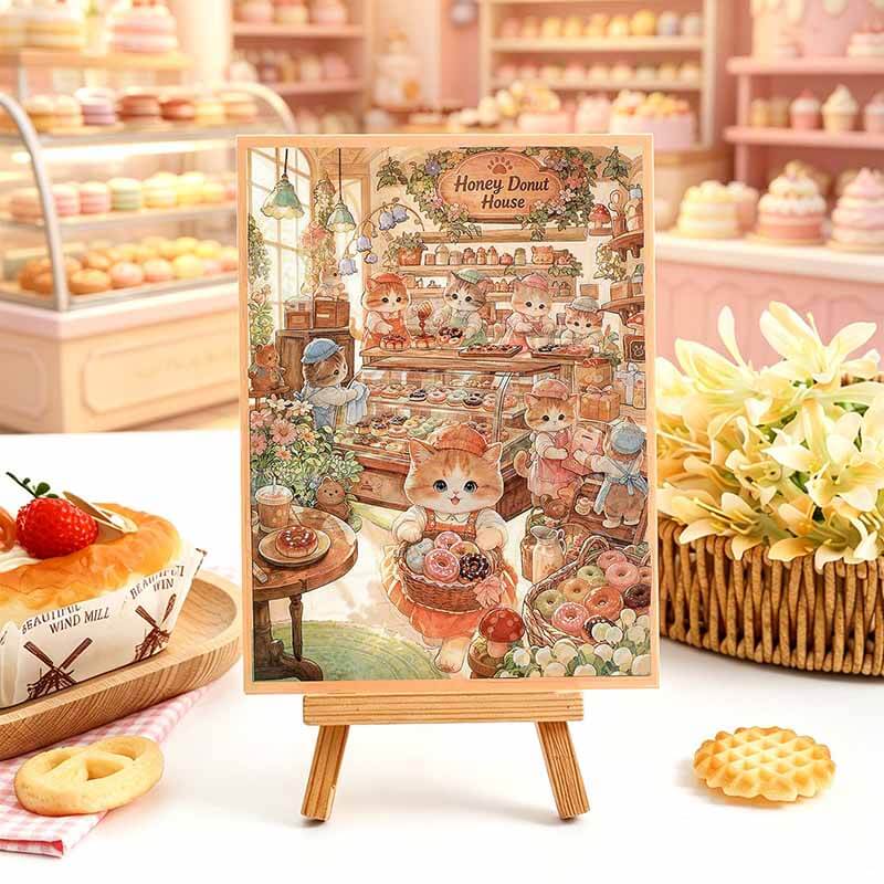 Kitty Treat DIY 3D Scene Stickers With Guide Lines(S)