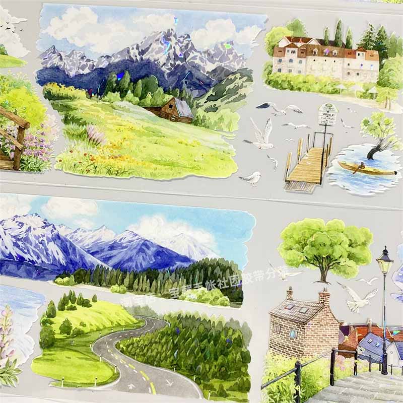 Strolling in New Zealand PET Journal Collage Sticker