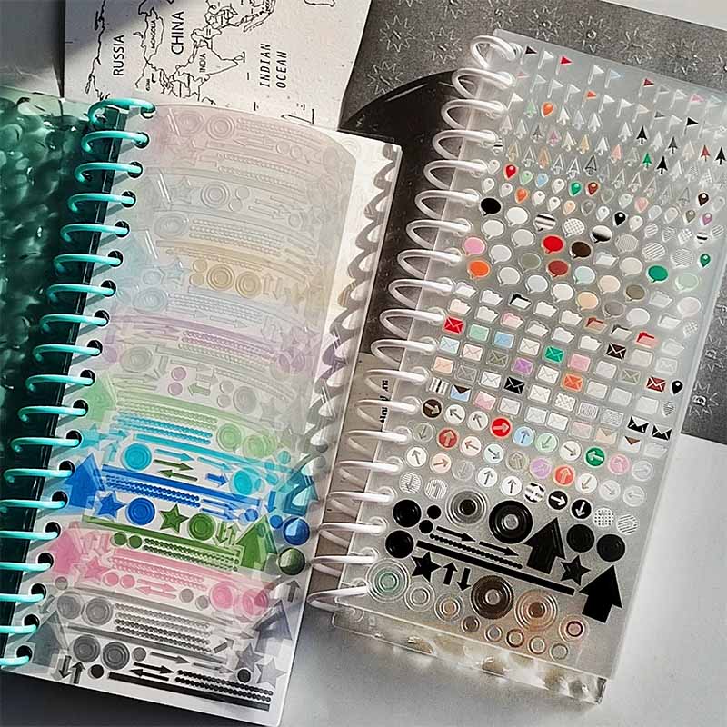 Acrylic Wave Open-Flip Self-Sticky Notebook - A6