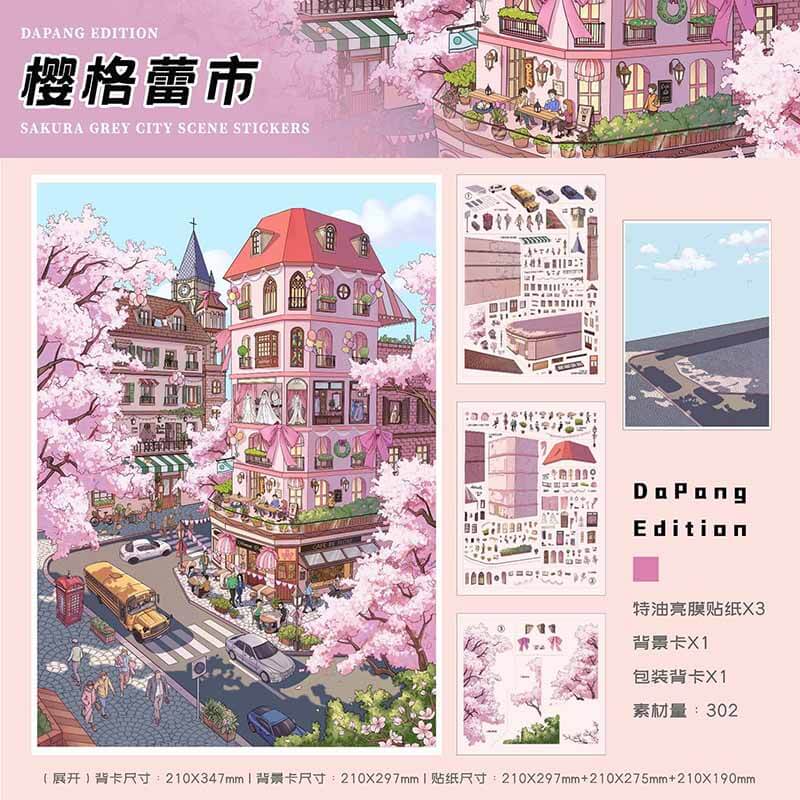 City Grind DIY 3D Scene Stickers With Guide Lines(L)