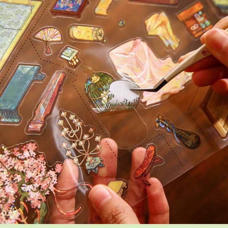 Oriental Grace DIY 3D Scene Stickers With Guide Lines(XL)