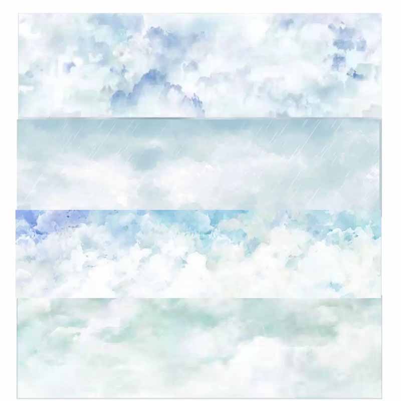 White Clouds Sunset Glow PET Journal Collage Sticker