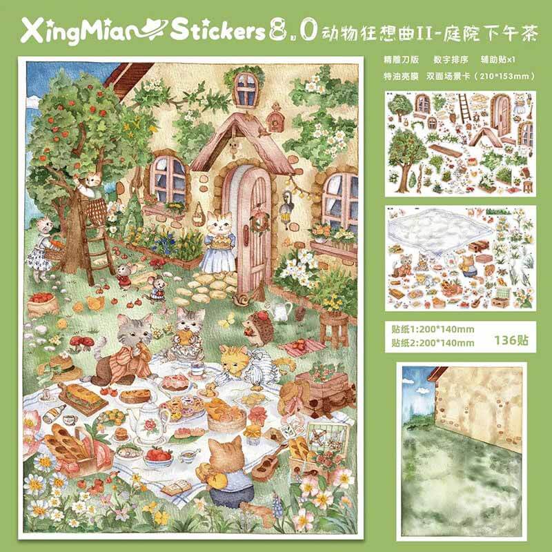 Animal Rhapsody DIY 3D Scene Stickers With Guide Lines(M)