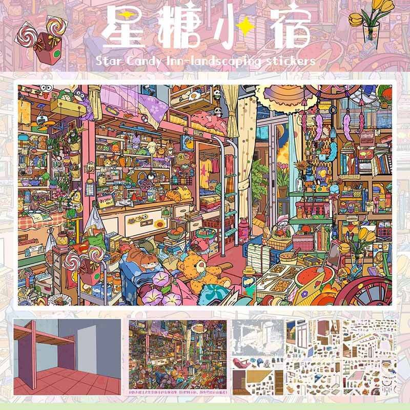 Mystery Tale DIY 3D Scene Stickers With Guide Lines(L)