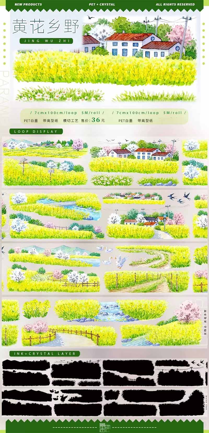Forest Stream & Spring PET Journal Collage Sticker