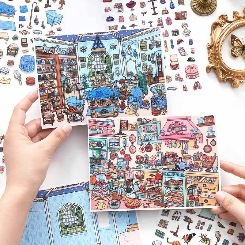 Time Atelier DIY 3D Scene Stickers 4 Cute Miniature Scenes(S)