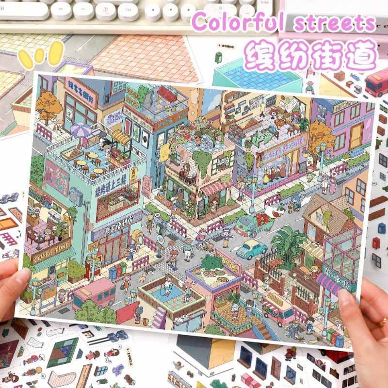 Urban Colors DIY 3D Scene Stickers 2 Cute Scenes(L)