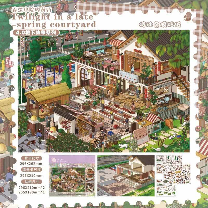 Seasonal Twilight DIY 3D Scenes Sticker 4 Cute Scenes(L)
