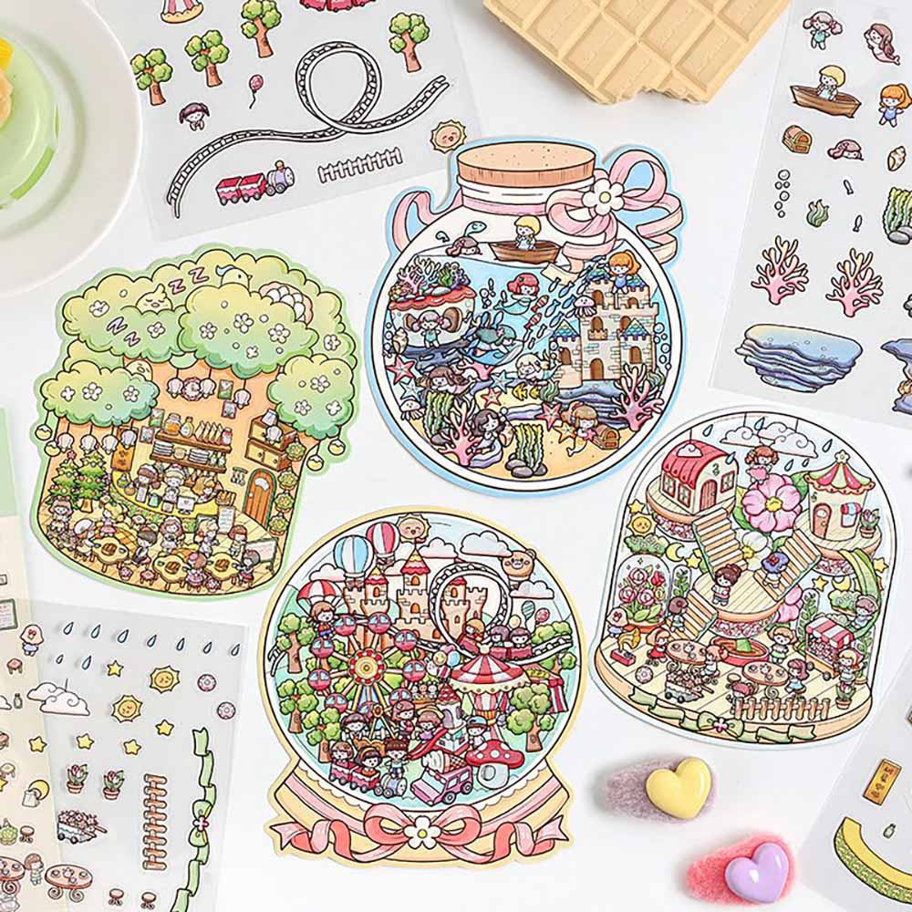 Realm of Dreams Scene Stickers - 4 Lovely Miniature Scenes